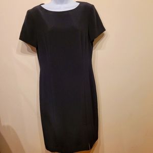 Talbott size 8, simple black short sleeve sheeth dress.